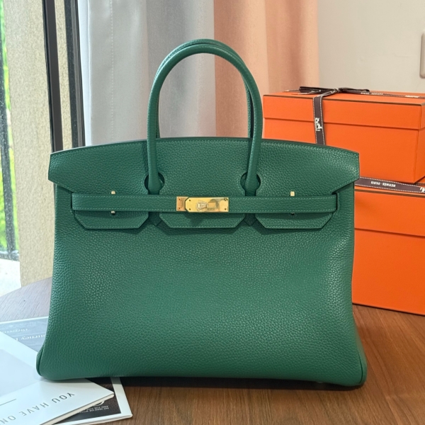 【エルメス HERMES】バーキン35 マラカイト (Z6) トゴ ゴールド金具（100％手縫）